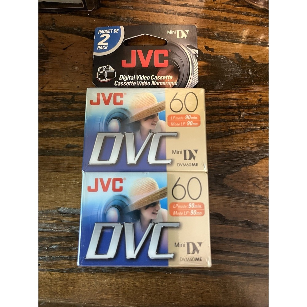 JVC Mini DV DVM60ME Digital Video Cassettes, 60‎ Min - 2-Pack, Sealed, New